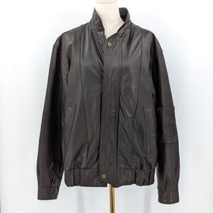 Vintage Clipper Brown Leather Bomber Jacket Leather 80s 90s Pilot Style‎ Top Gun